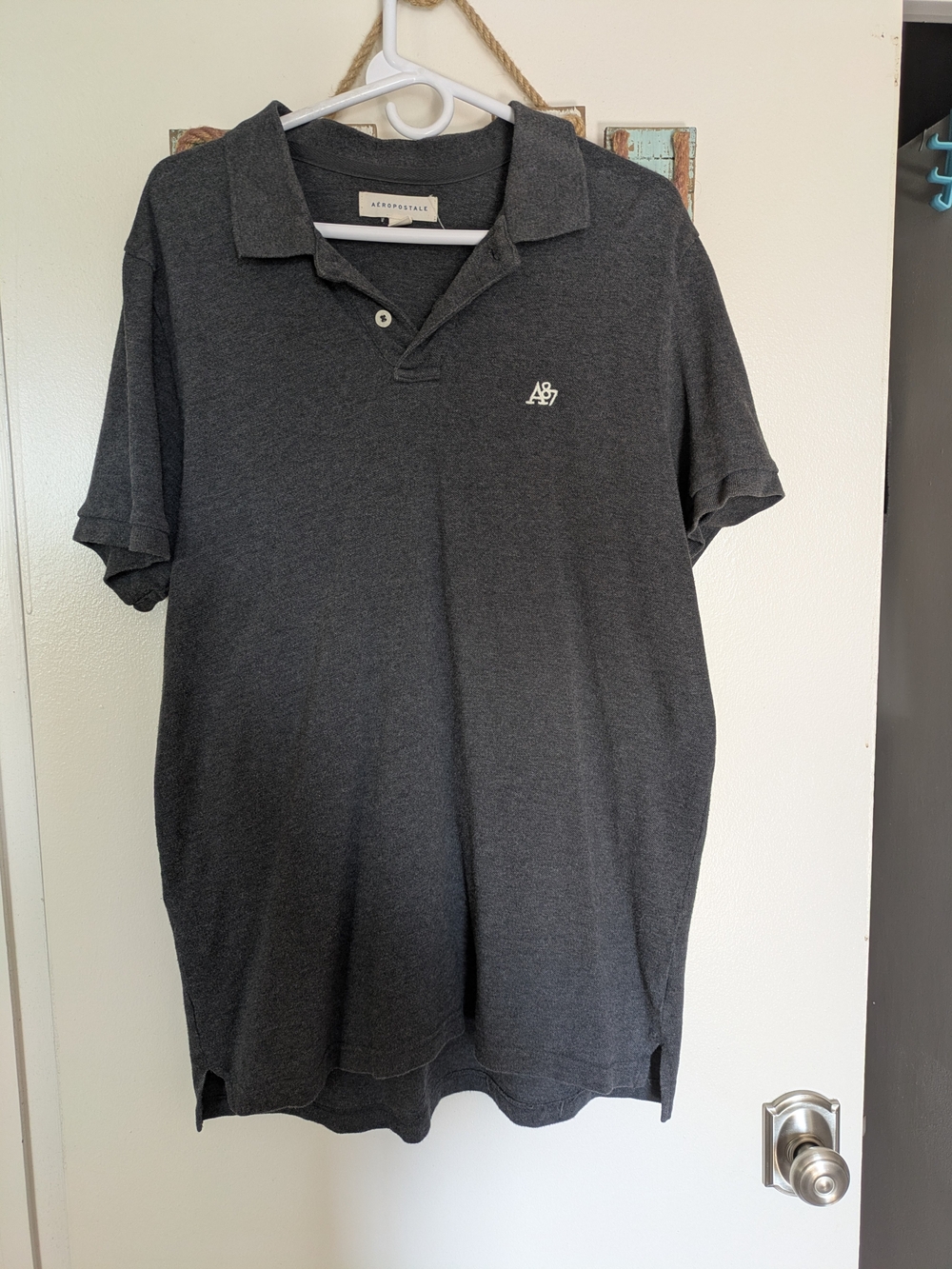 Aeropostale Men's Charcoal Gray Polo Shirt